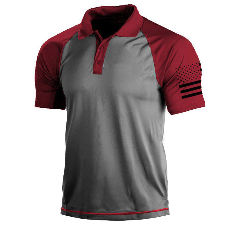 Men's Outdoor 3D Digital Polo Shirt with US Flag Karis Fashions