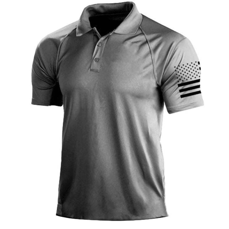 Men's Outdoor 3D Digital Polo Shirt with US Flag Karis Fashions
