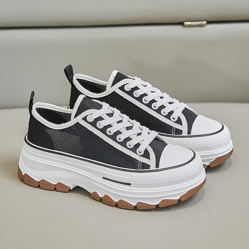 Women's Breathable Canvas Shoes - Thick-Soled Casual Wear Karis Fashions