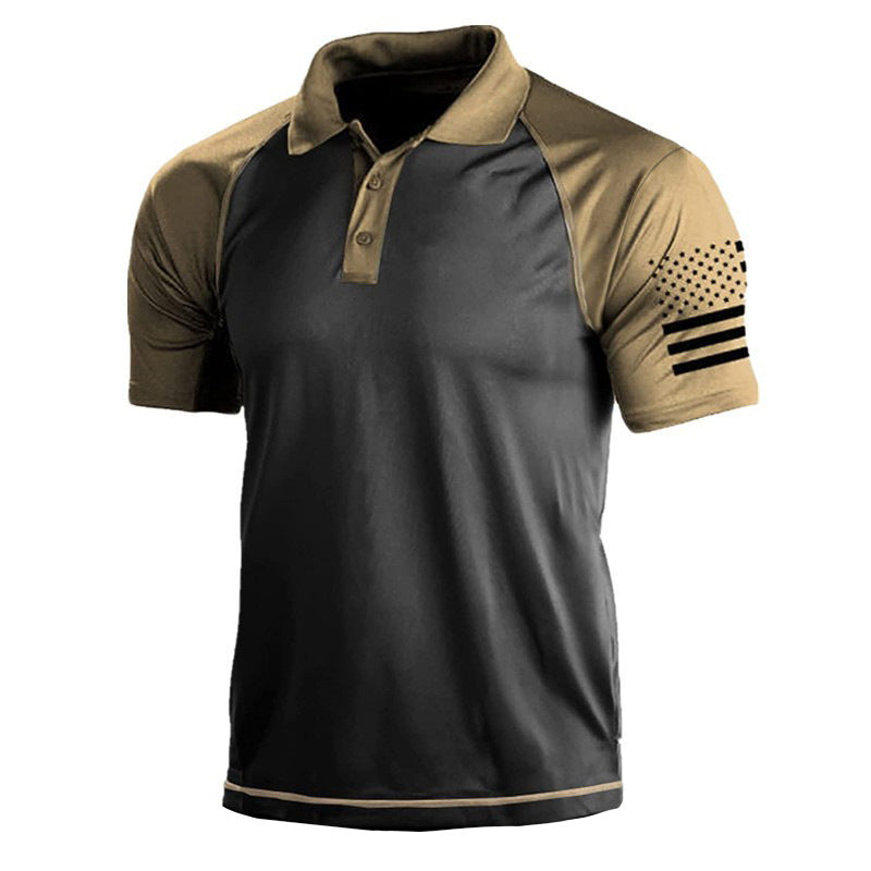 Men's Outdoor 3D Digital Polo Shirt with US Flag Karis Fashions