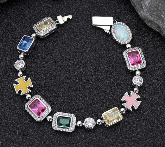 Gold-Plated Hip-Hop Gemstone Necklace Karis Fashions