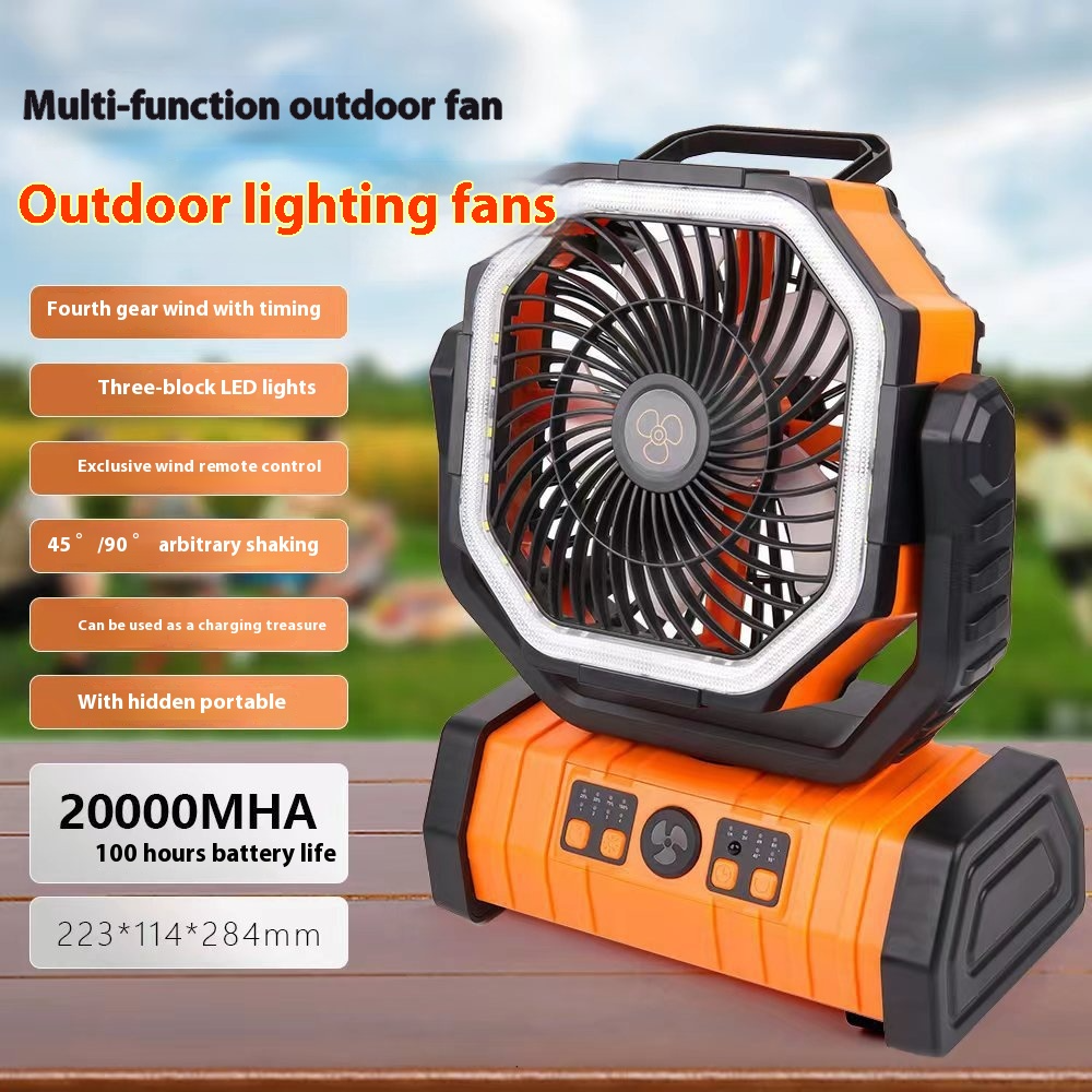 Outdoor Household Power Bank LED Light Camping Fan Karis Fashions