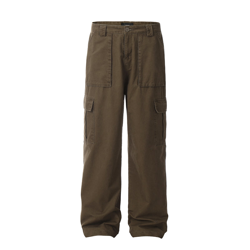 Vintage Wash Loose Fit Straight Leg Pants for Men Karis Fashions