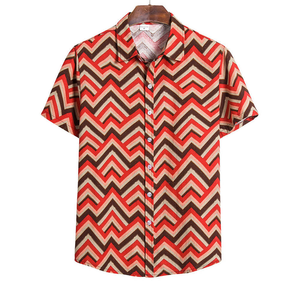 2023 Men's Fashion 3D Printed Short Sleeve Shirt Karis Fashions