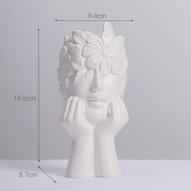 Nordic Simple Matte White Ceramic Body Vase