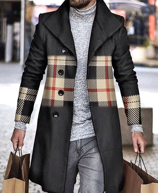 3D Printed Men's Woolen Lapel Jacket Karis Fashions