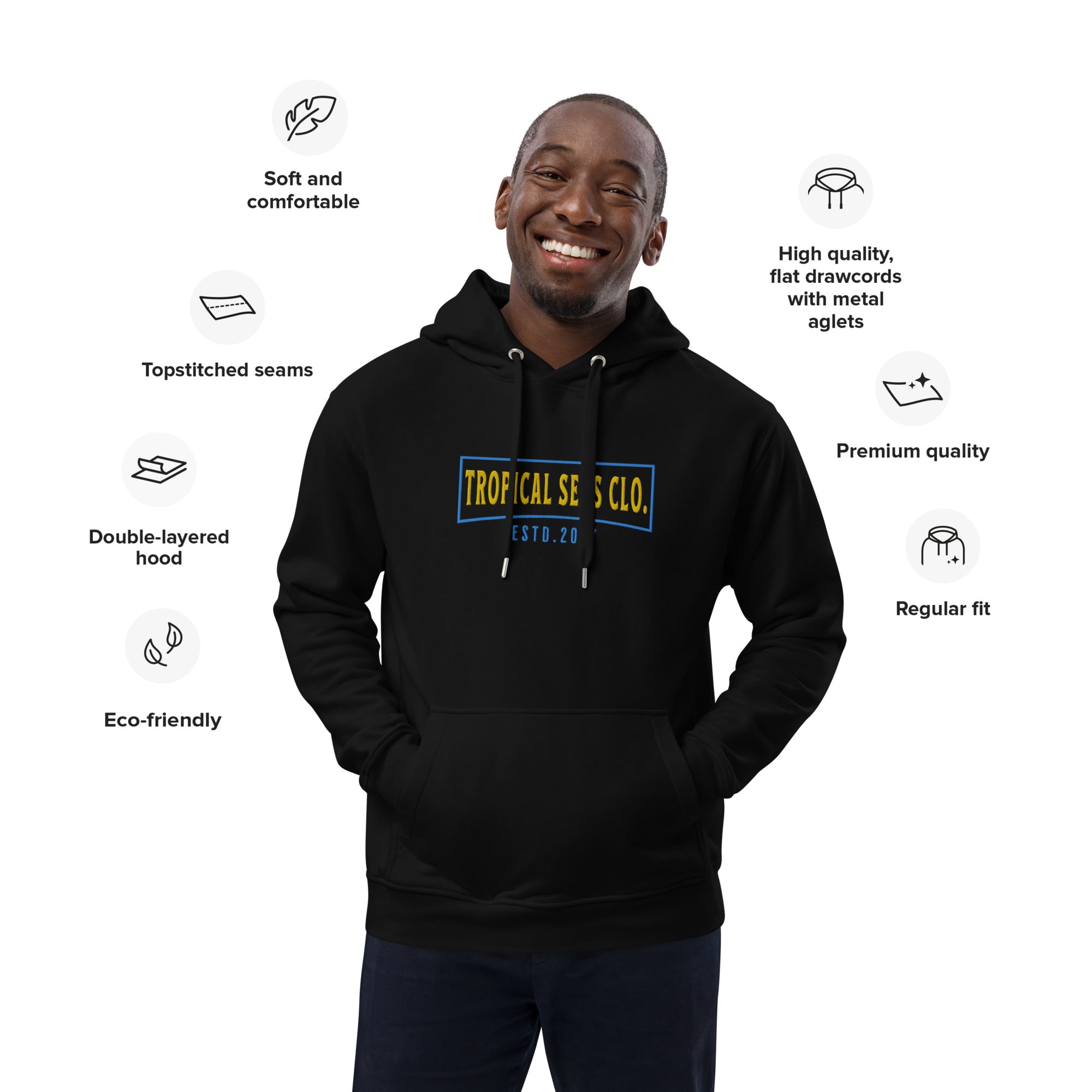 Premium Jagged Tropical Seas Eco Hoodie Karis Fashions