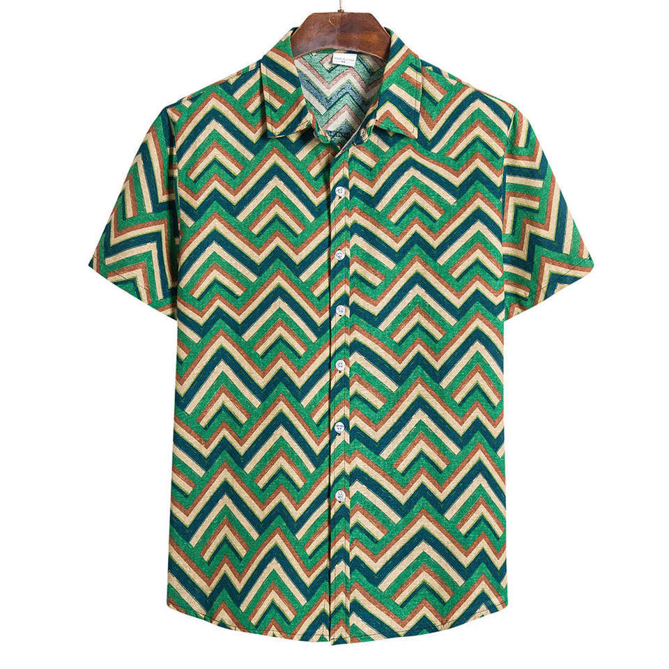 2023 Men's Fashion 3D Printed Short Sleeve Shirt Karis Fashions
