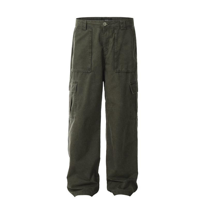 Vintage Wash Loose Fit Straight Leg Pants for Men Karis Fashions