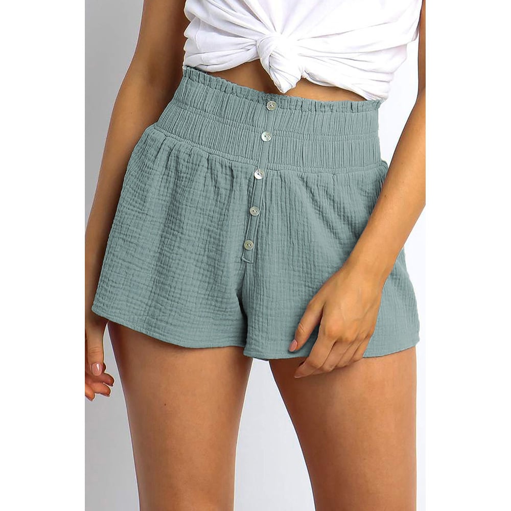 High-Waisted Solid Color Casual Straight-Leg Pants Karis Fashions