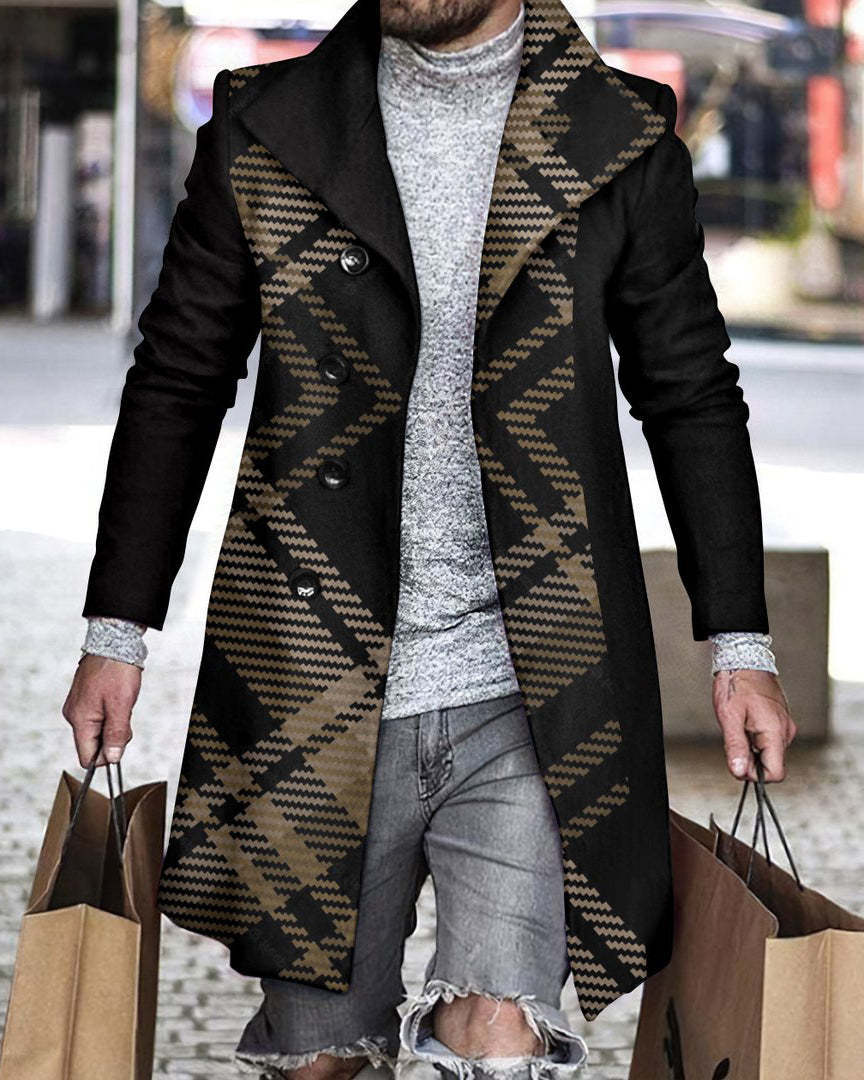 3D Printed Men's Woolen Lapel Jacket Karis Fashions