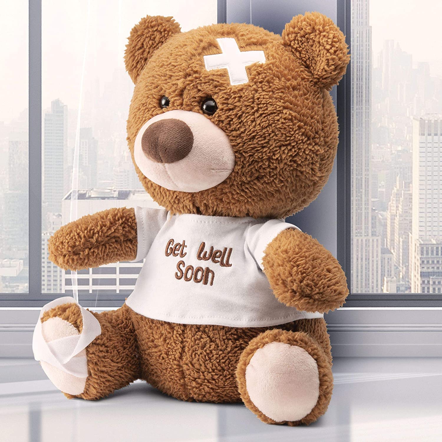 PREXTEX 12-Inch Get Well Soon Plush Bear - Soft Stuffed Teddy Bear - Get Well Soon Gifts for Kids Stuffed Animals - Get Well Soon Stuffed Toy - Get Well Soon Teddy Bear Plush - Get Well Gift Karis Fashions