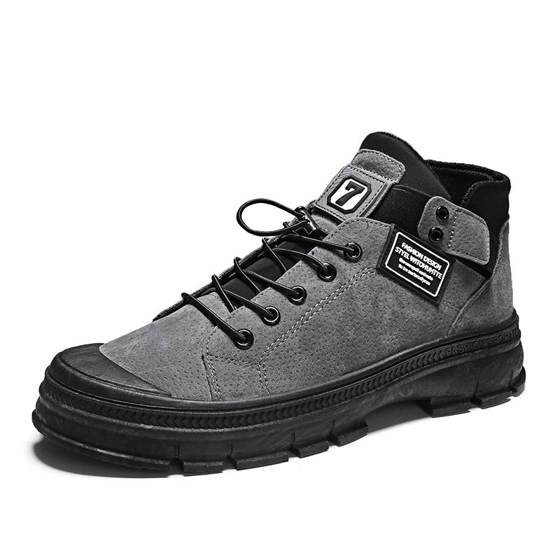 Men's Classic Leather Martin Boots with Elastic Band Karis Fashions