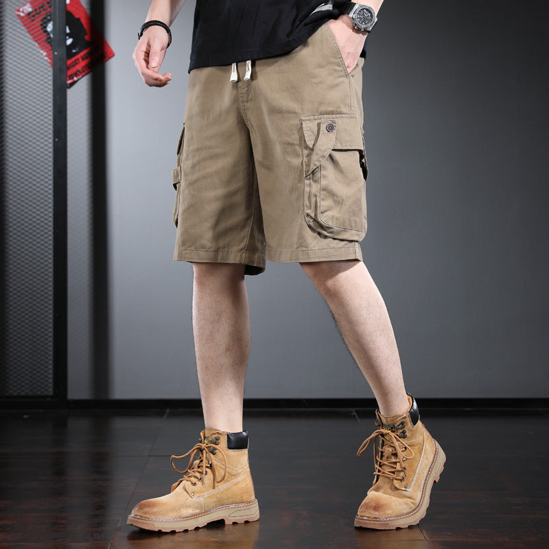 Men's Casual Cotton Cargo Shorts, Loose Fit Beach Pants Karis Fashions