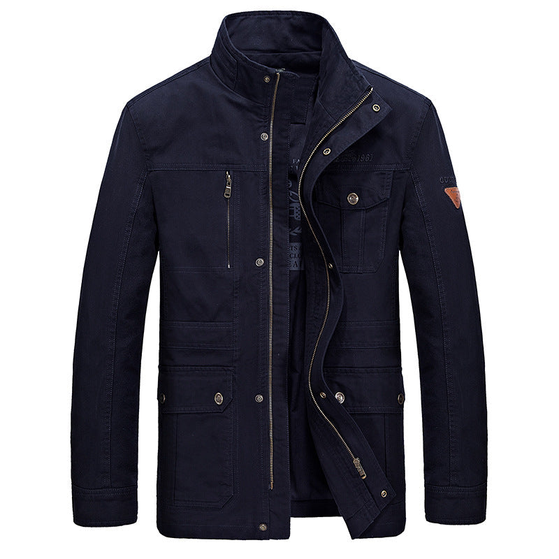 Men's Casual Mid-Length Cotton Jacket for Spring/Fall Karis Fashions