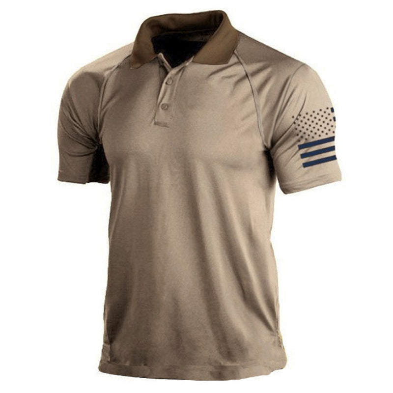 Men's Outdoor 3D Digital Polo Shirt with US Flag Karis Fashions