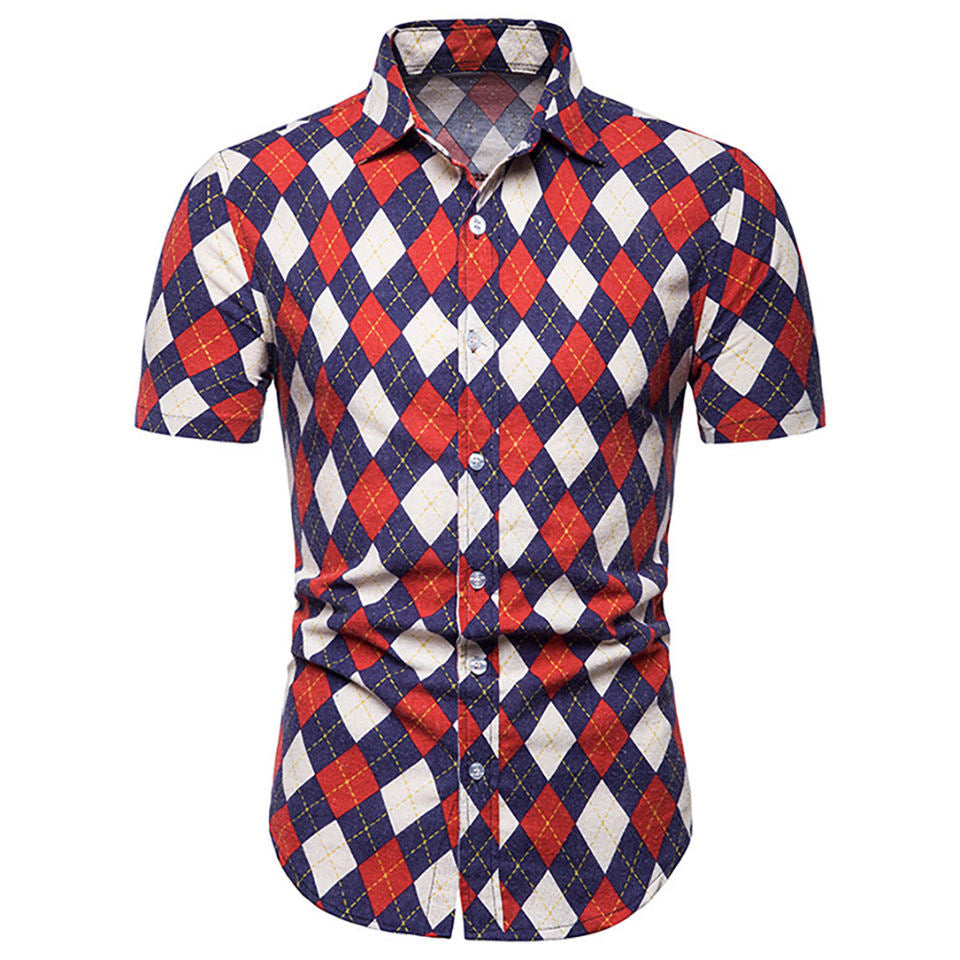 2023 Men's Fashion 3D Printed Short Sleeve Shirt Karis Fashions