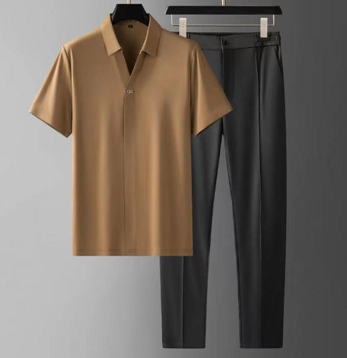 Alexander™ Luxury Men's Set with Seamless Ice Silk Shirt (One Set) Karis Fashions