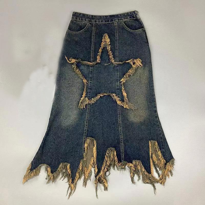 American Retro Women's High Waist Irregular Skirt Karis Fashions