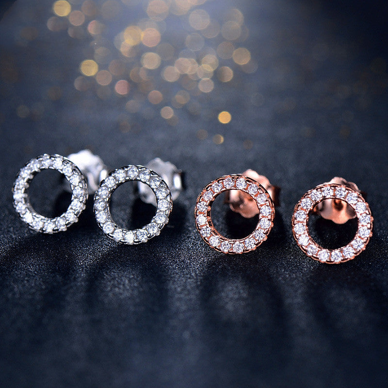 Minimalist S925 Silver Rose Gold Stud Earrings Karis Fashions