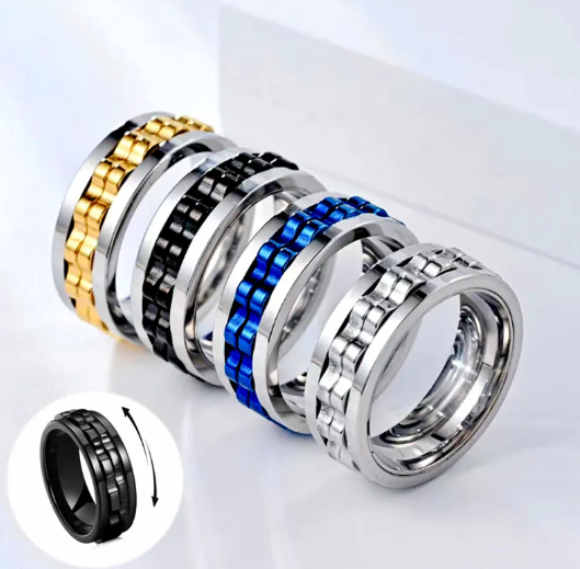 Titanium Spinner Fidget Ring for Men Karis Fashions