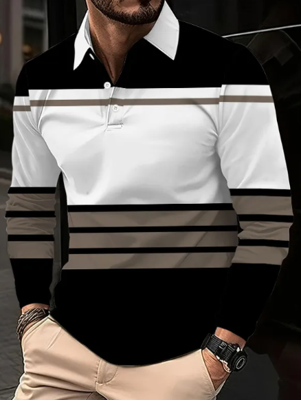 Men's 3D Digital Print Lapel Short Sleeve Polo Shirt Karis Fashions