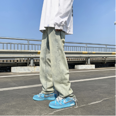 Vintage Washed Loose Straight Fit Jeans for Men Karis Fashions