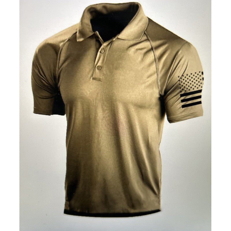 Men's Outdoor 3D Digital Polo Shirt with US Flag Karis Fashions