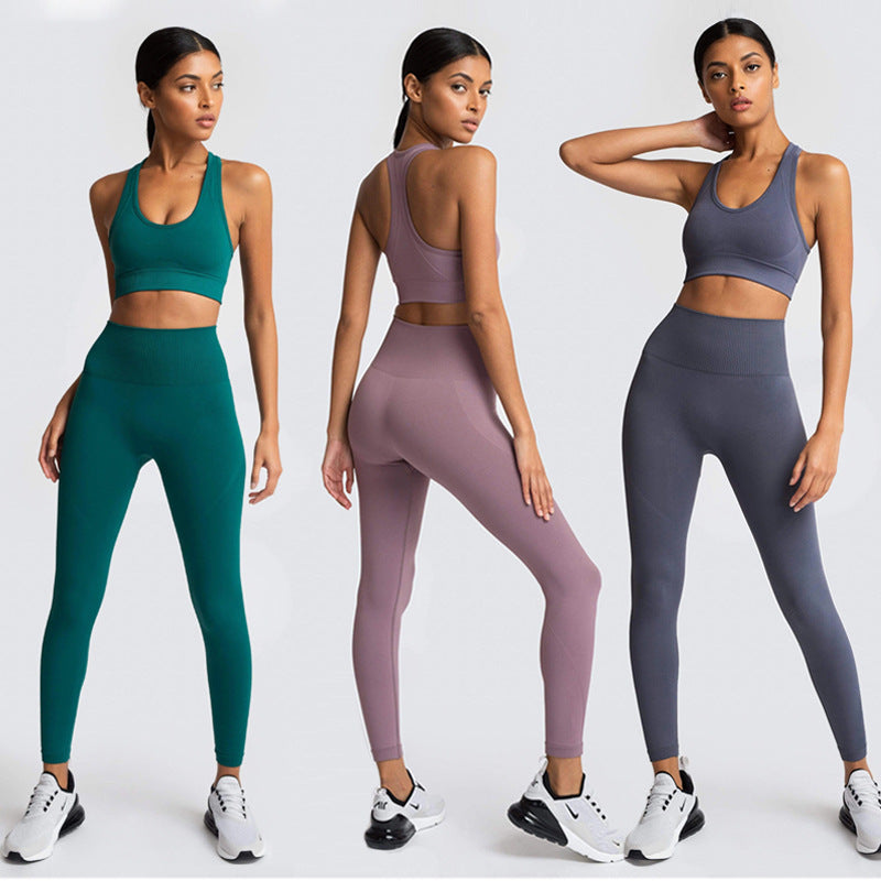 Seamless Knit Yoga Set for Women - Activewear Outfit Karis Fashions