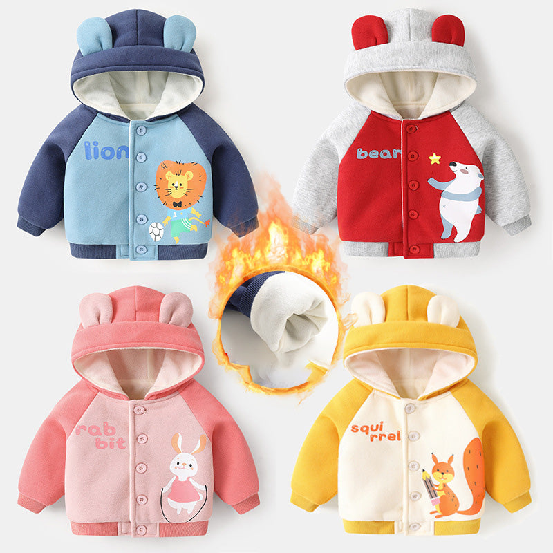 Baby Fleece Hooded Jacket for Boys and Girls Winter Karis Fashions