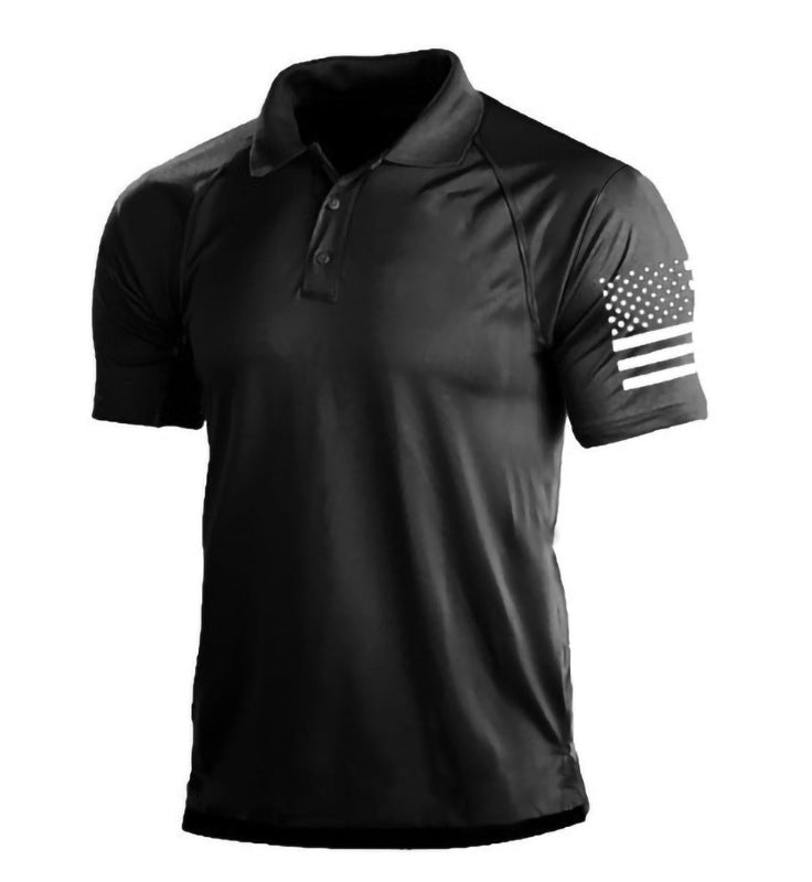 Men's Outdoor 3D Digital Polo Shirt with US Flag Karis Fashions