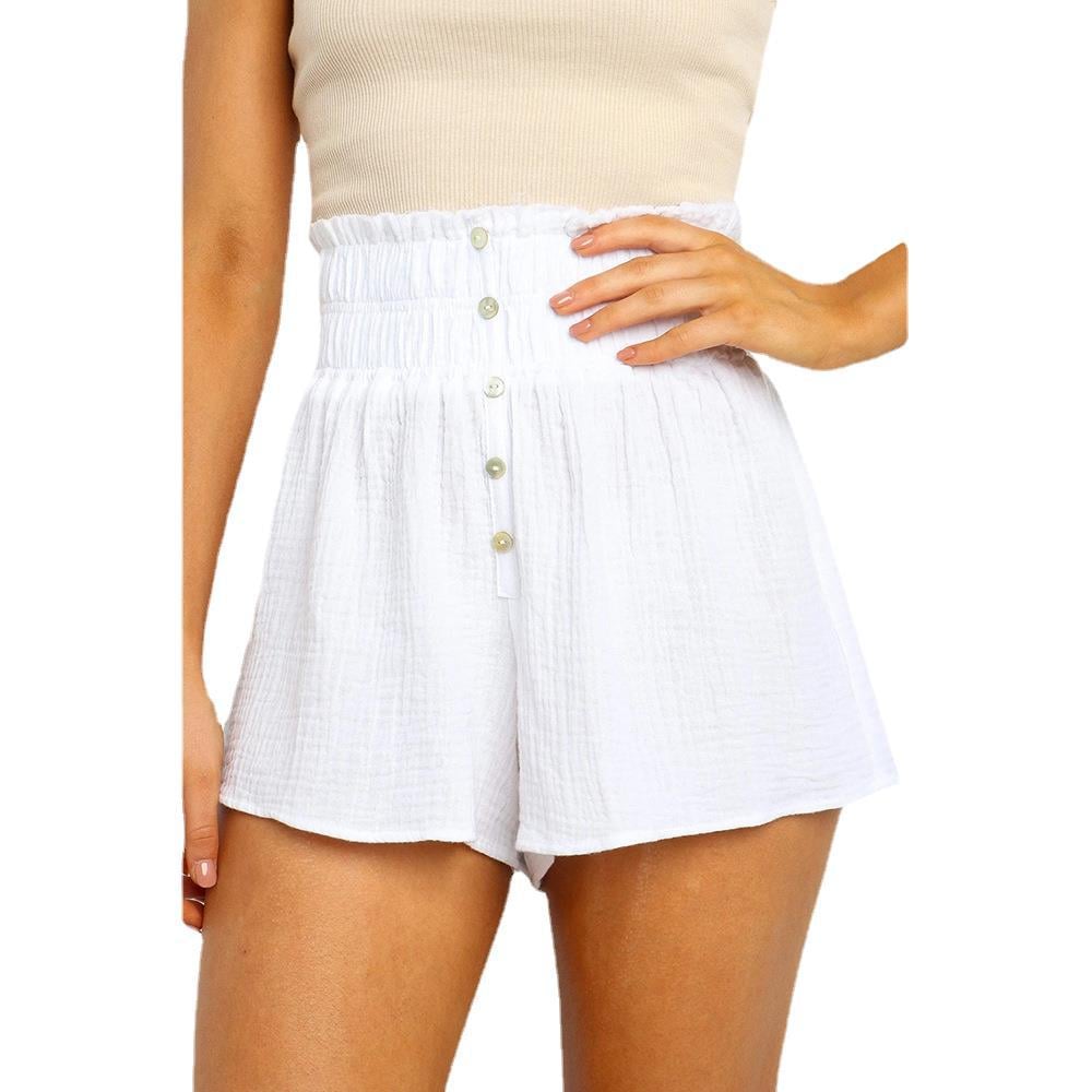 High-Waisted Solid Color Casual Straight-Leg Pants Karis Fashions